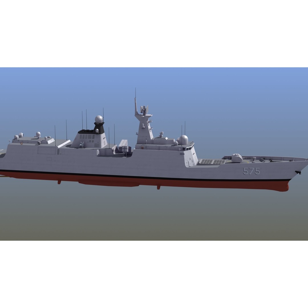Type054A Chinese Guided Missile Frigate 3D Model – PBR Game Asset, FBX, OBJ - View 12