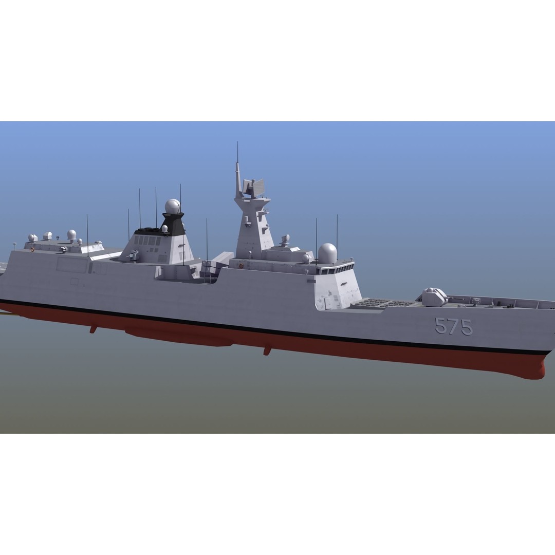 Type054A Chinese Guided Missile Frigate 3D Model – PBR Game Asset, FBX, OBJ - View 13