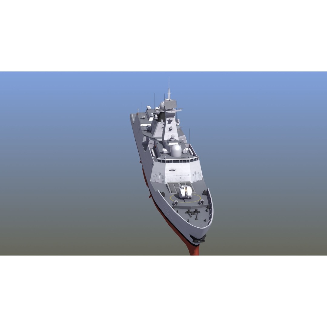 Type054A Chinese Guided Missile Frigate 3D Model – PBR Game Asset, FBX, OBJ - View 16