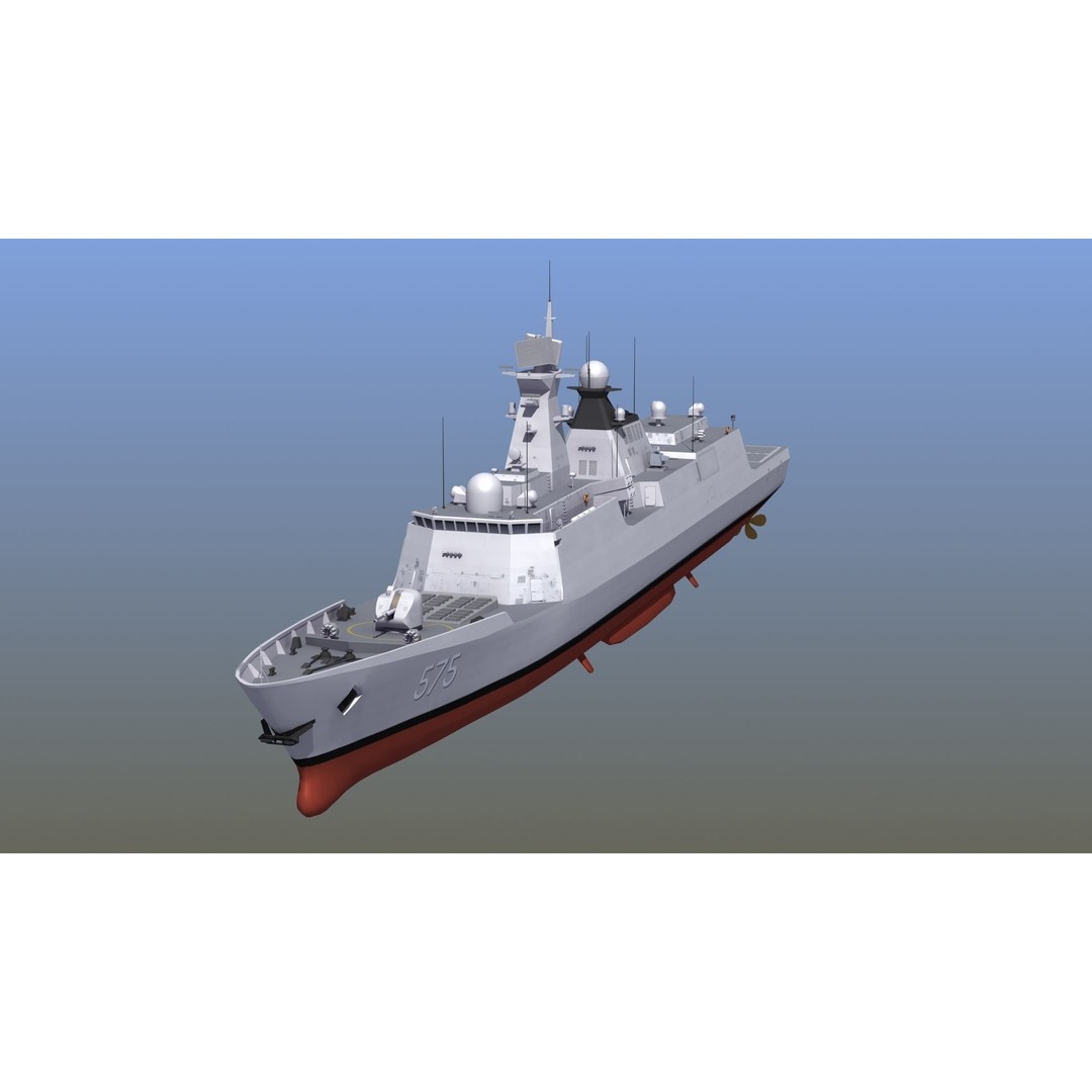 Type054A Chinese Guided Missile Frigate 3D Model – PBR Game Asset, FBX, OBJ - View 17