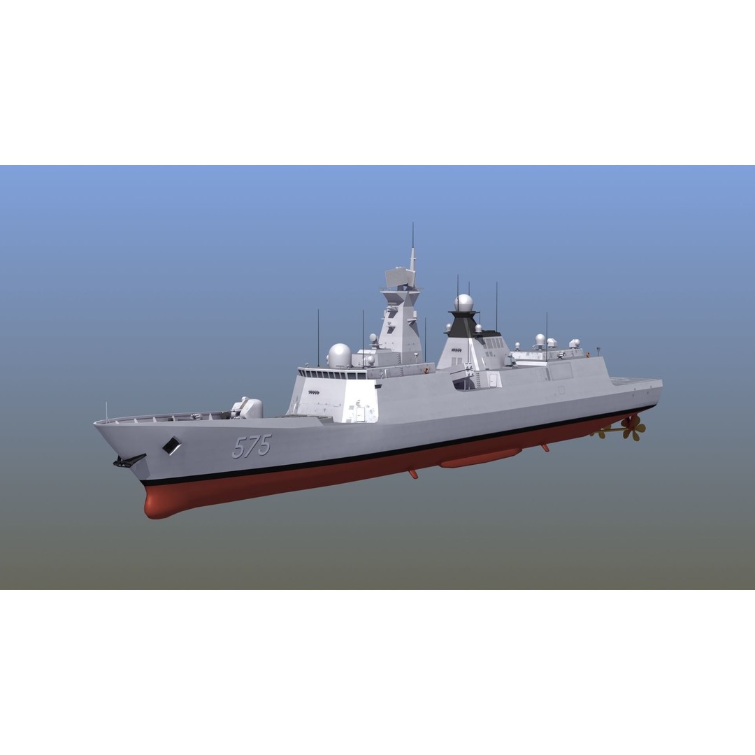 Type054A Chinese Guided Missile Frigate 3D Model – PBR Game Asset, FBX, OBJ - View 18