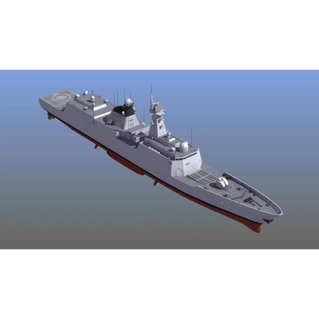 Type054A Chinese Guided Missile Frigate 3D Model – PBR Game Asset, FBX, OBJ - View 2