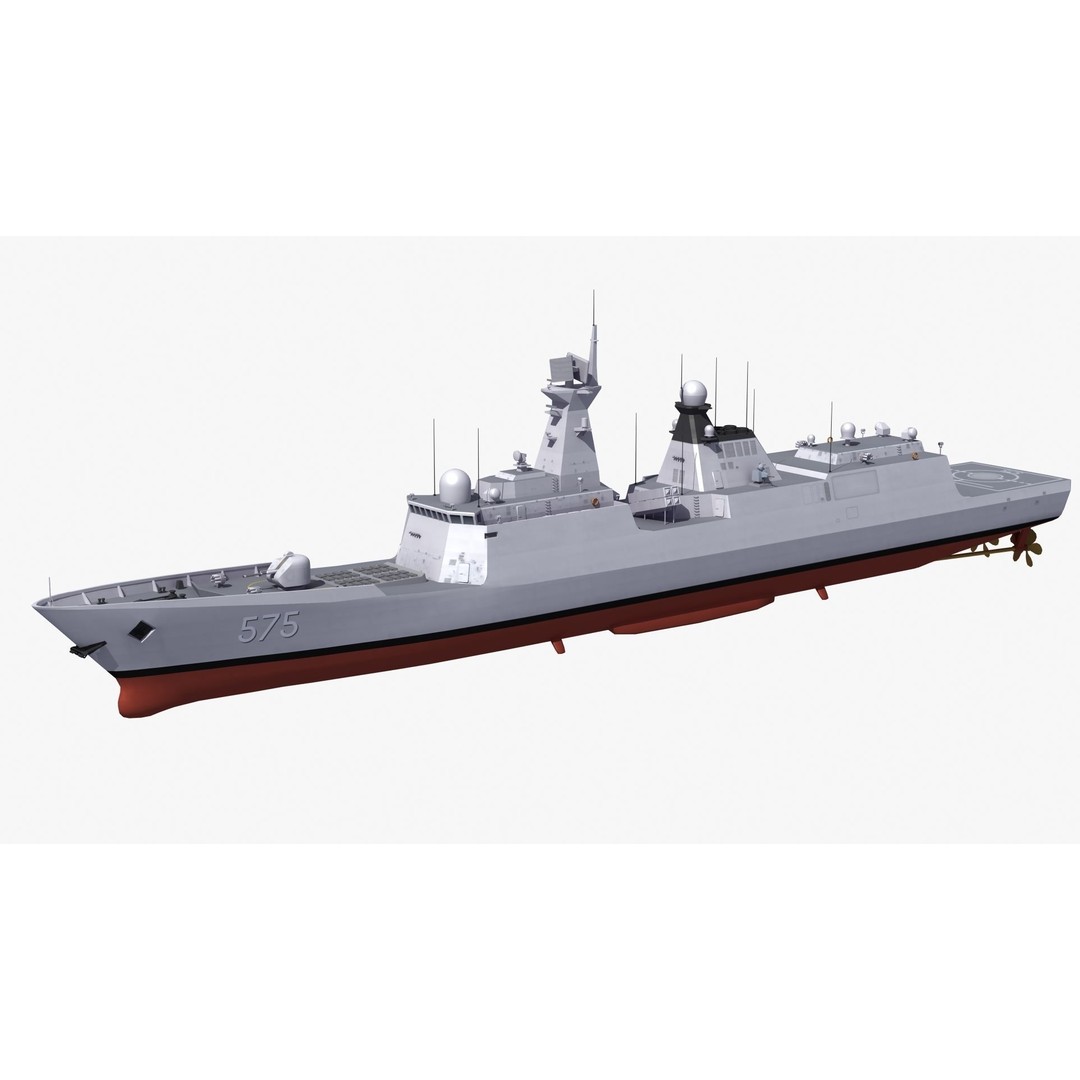 Type054A Chinese Guided Missile Frigate 3D Model – PBR Game Asset, FBX, OBJ - View 21