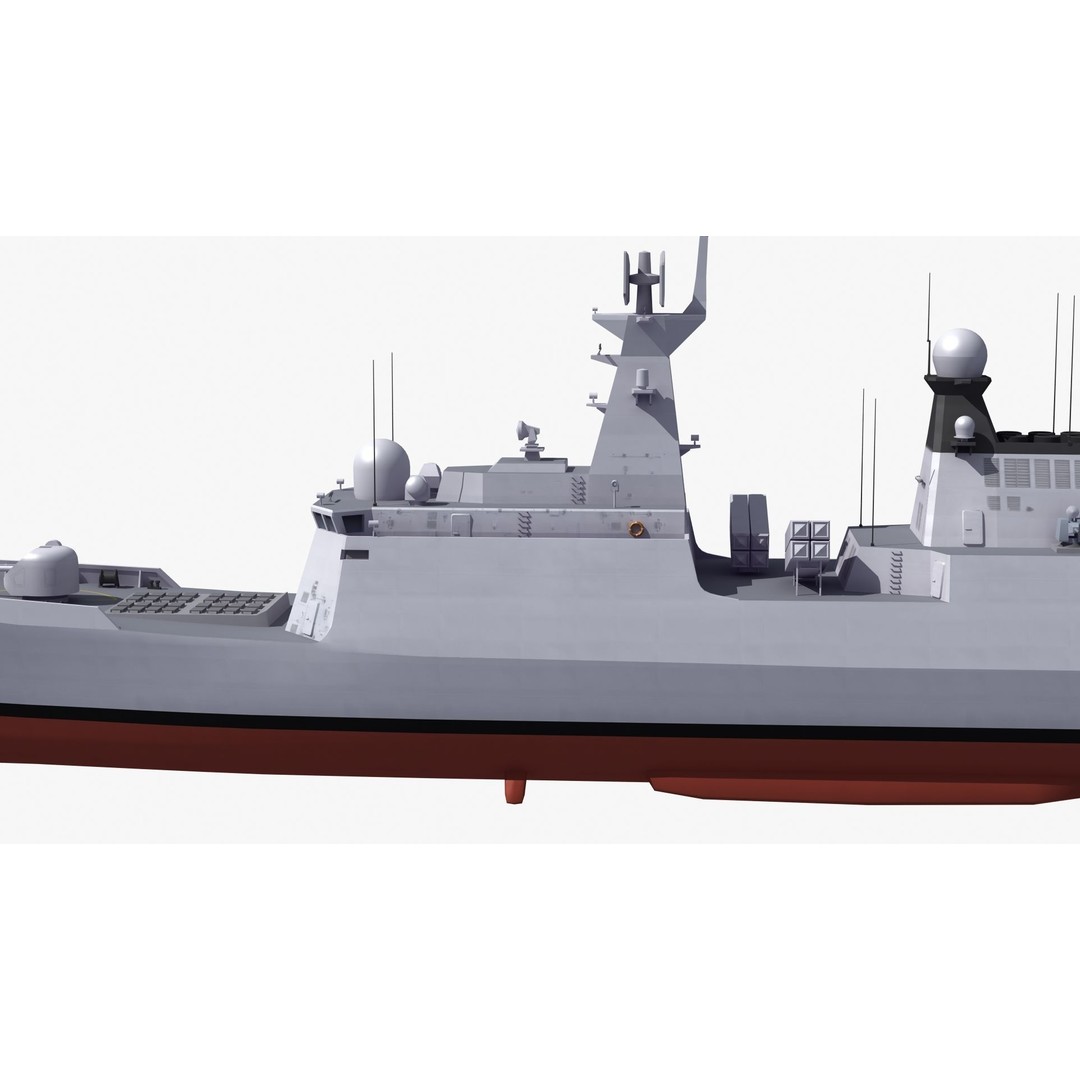 Type054A Chinese Guided Missile Frigate 3D Model – PBR Game Asset, FBX, OBJ - View 22
