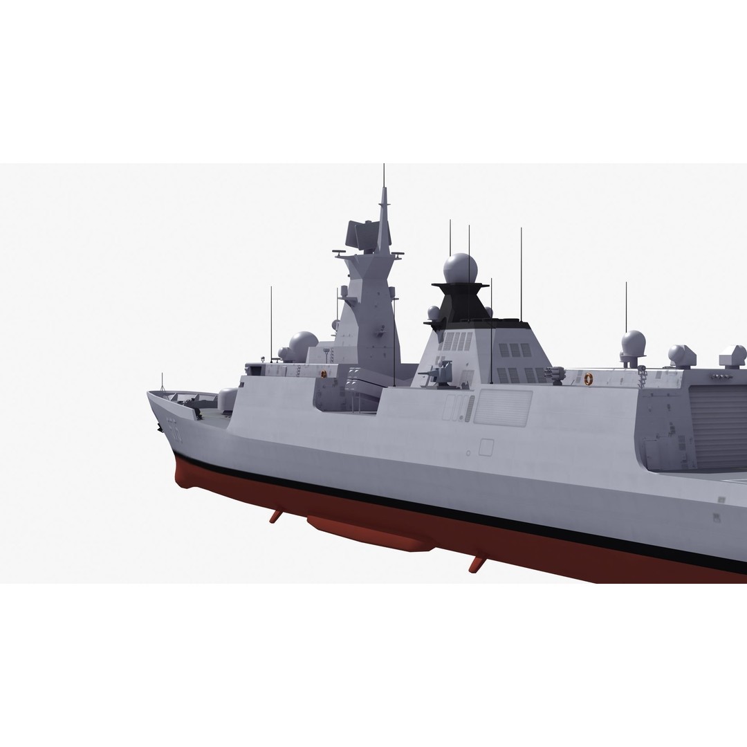 Type054A Chinese Guided Missile Frigate 3D Model – PBR Game Asset, FBX, OBJ - View 23