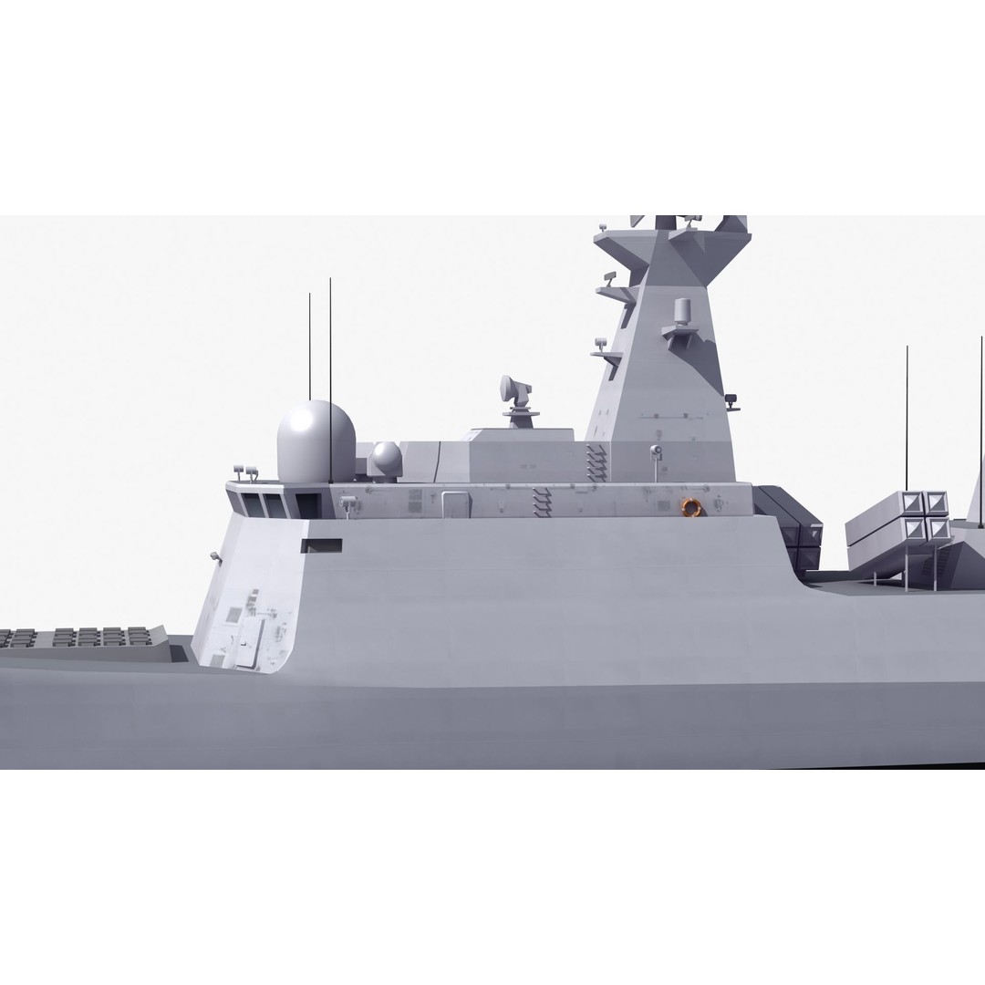Type054A Chinese Guided Missile Frigate 3D Model – PBR Game Asset, FBX, OBJ - View 24