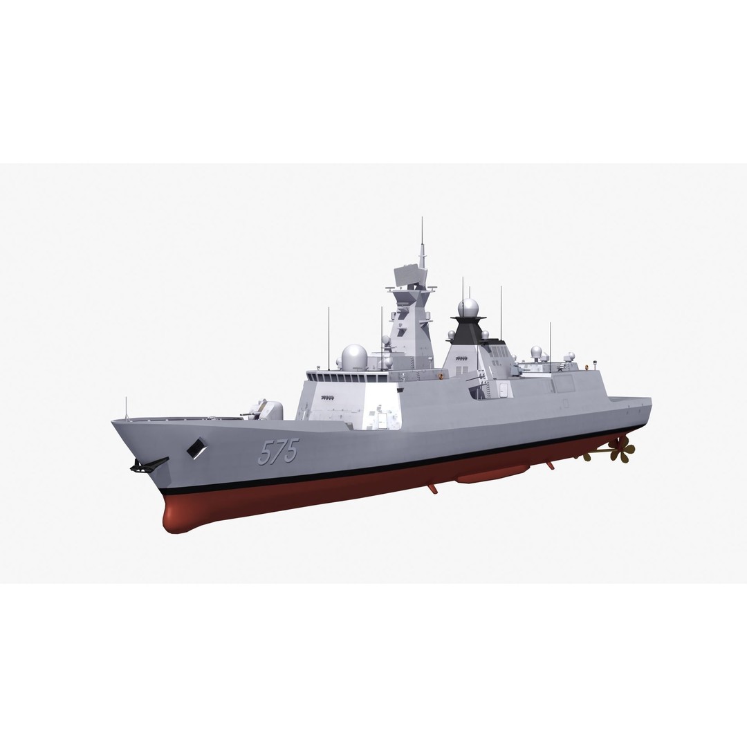 Type054A Chinese Guided Missile Frigate 3D Model – PBR Game Asset, FBX, OBJ - View 25
