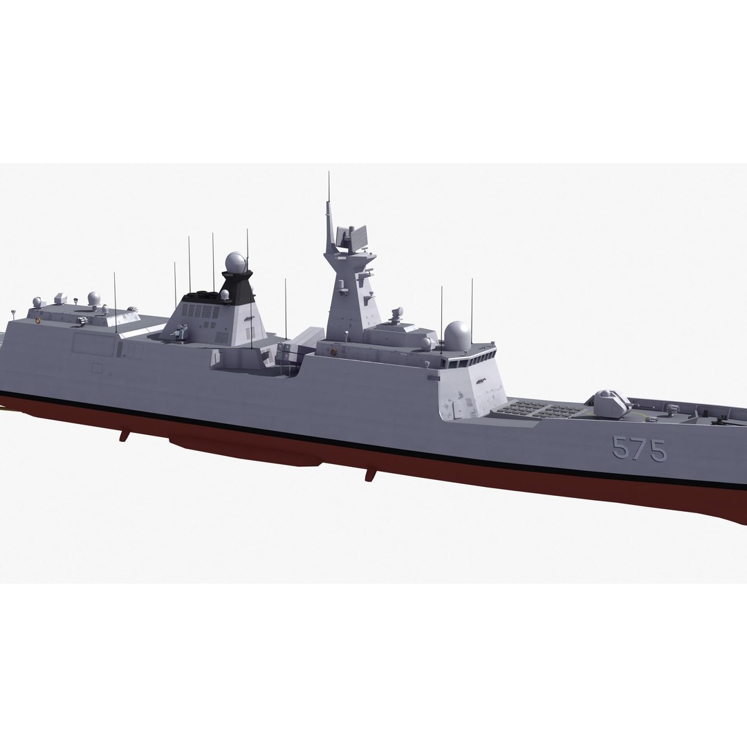 Type054A Chinese Guided Missile Frigate 3D Model – PBR Game Asset, FBX, OBJ - View 27