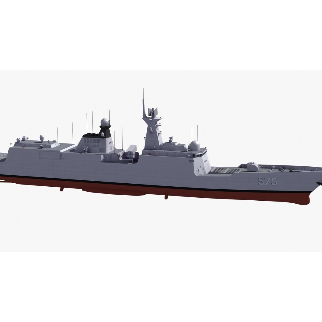 Type054A Chinese Guided Missile Frigate 3D Model – PBR Game Asset, FBX, OBJ - View 28