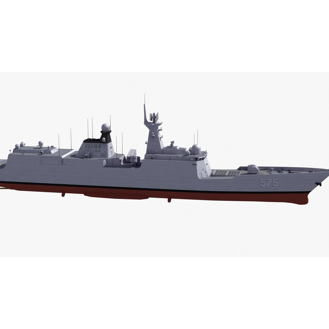 Type054A Chinese Guided Missile Frigate 3D Model – PBR Game Asset, FBX, OBJ - View 29