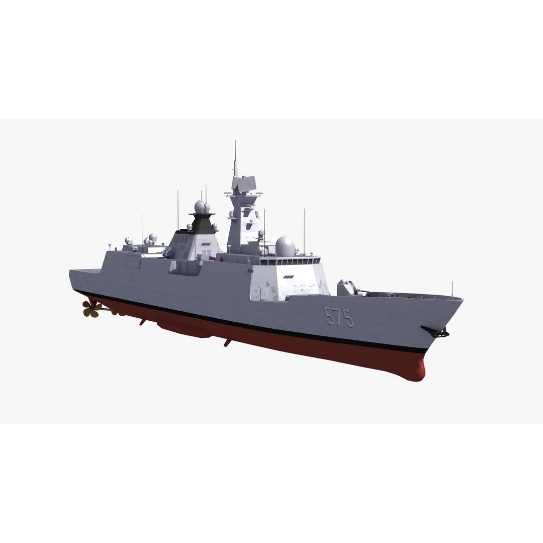 Type054A Chinese Guided Missile Frigate 3D Model – PBR Game Asset, FBX, OBJ - View 31