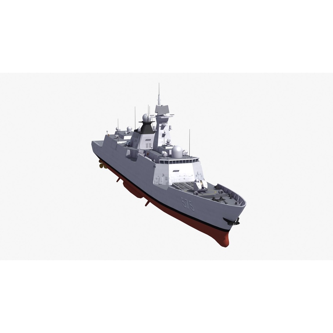 Type054A Chinese Guided Missile Frigate 3D Model – PBR Game Asset, FBX, OBJ - View 32