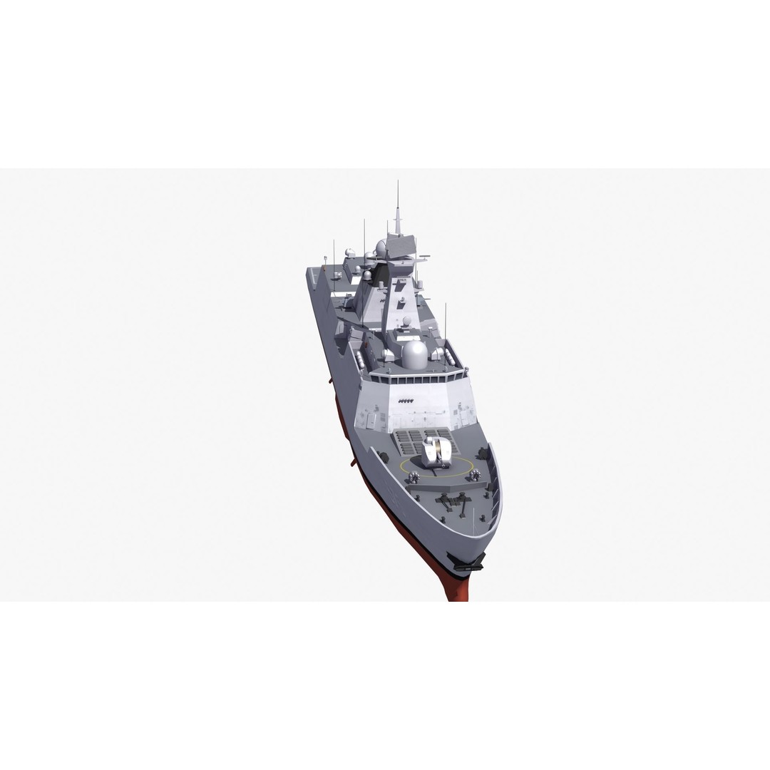 Type054A Chinese Guided Missile Frigate 3D Model – PBR Game Asset, FBX, OBJ - View 33