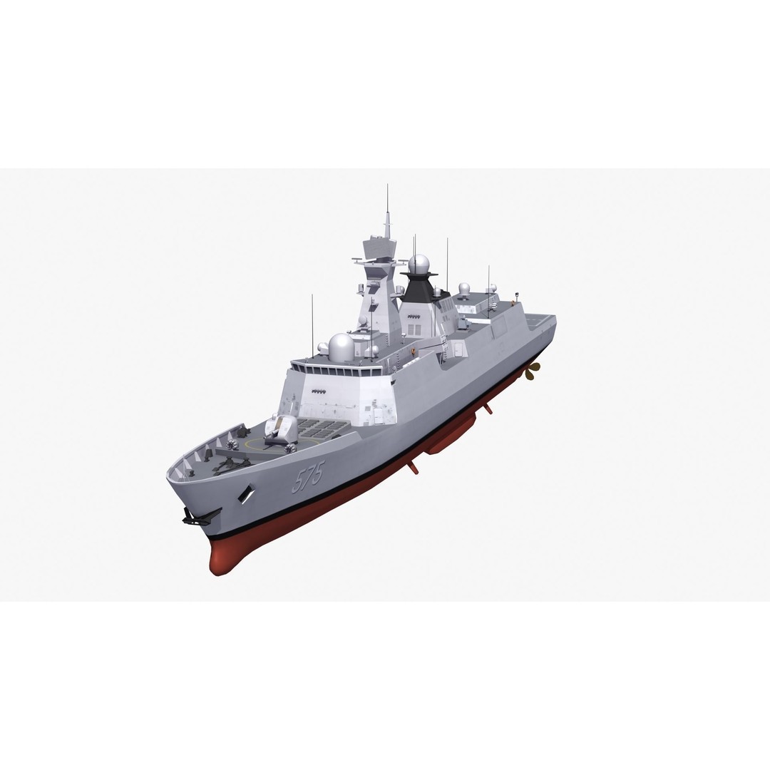 Type054A Chinese Guided Missile Frigate 3D Model – PBR Game Asset, FBX, OBJ - View 34