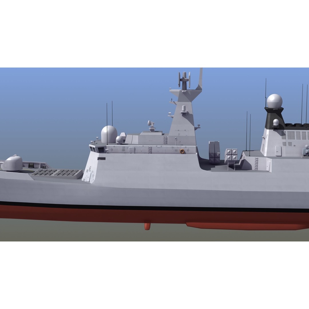 Type054A Chinese Guided Missile Frigate 3D Model – PBR Game Asset, FBX, OBJ - View 4