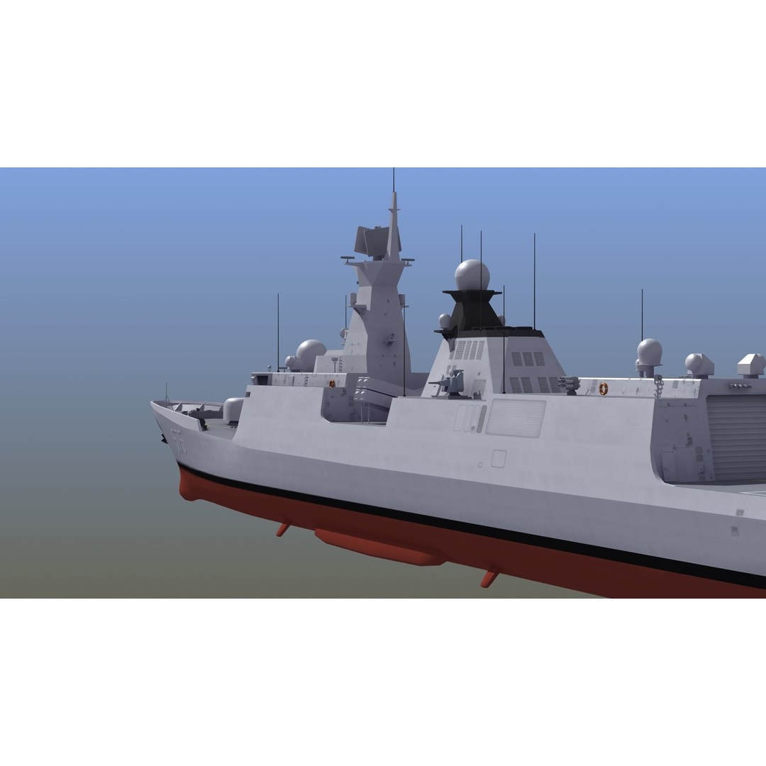 Type054A Chinese Guided Missile Frigate 3D Model – PBR Game Asset, FBX, OBJ - View 5