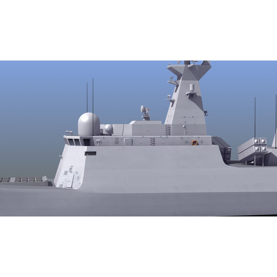 Type054A Chinese Guided Missile Frigate 3D Model – PBR Game Asset, FBX, OBJ - View 6