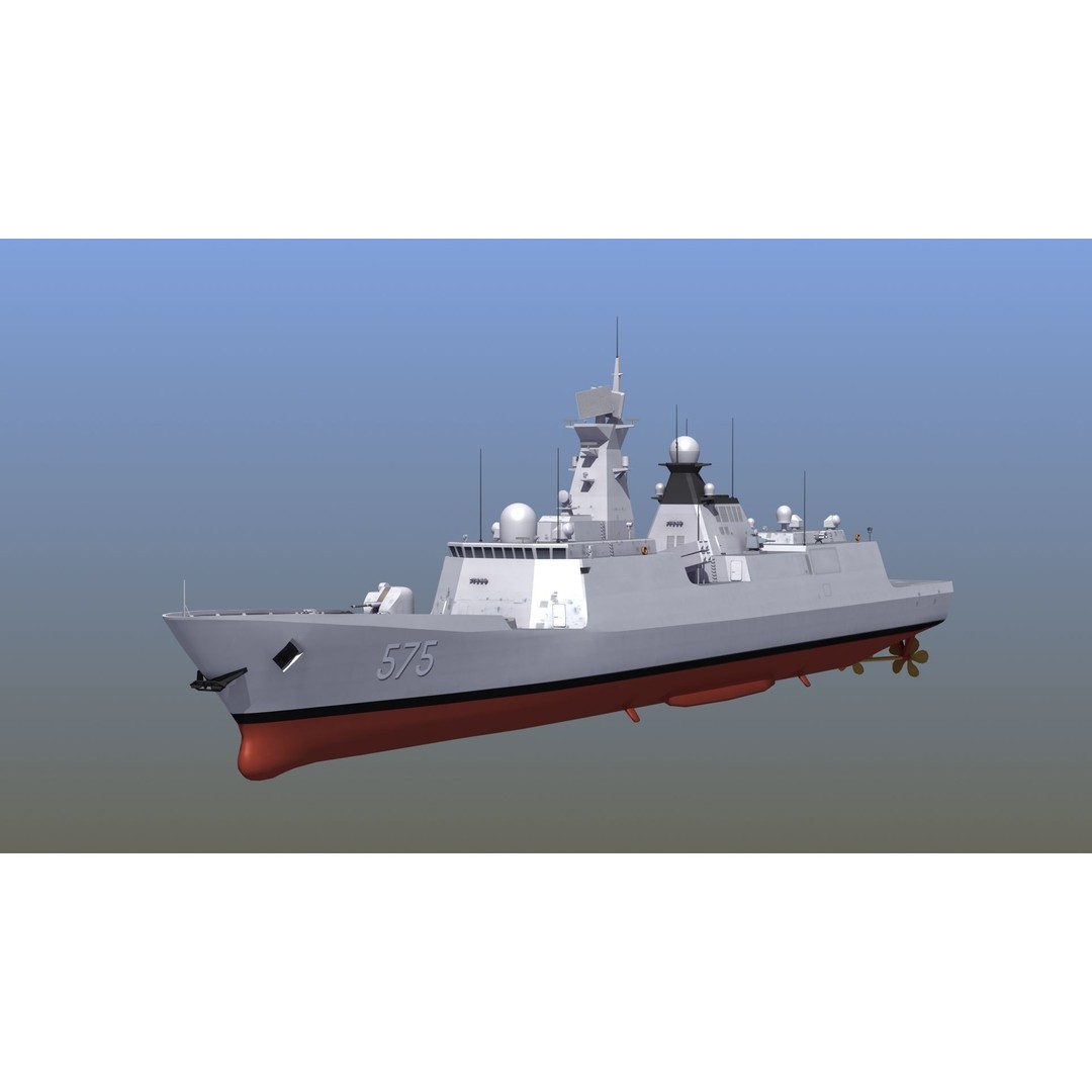 Type054A Chinese Guided Missile Frigate 3D Model – PBR Game Asset, FBX, OBJ - View 7