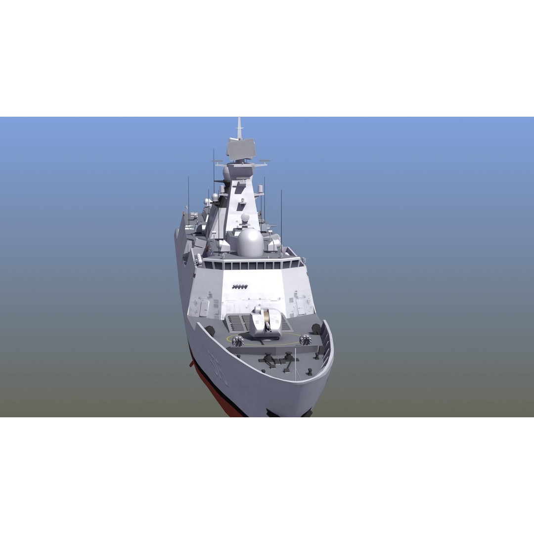 Type054A Chinese Guided Missile Frigate 3D Model – PBR Game Asset, FBX, OBJ - View 8