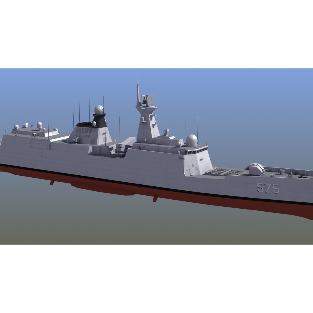 Type054A Chinese Guided Missile Frigate 3D Model – PBR Game Asset, FBX, OBJ - View 9