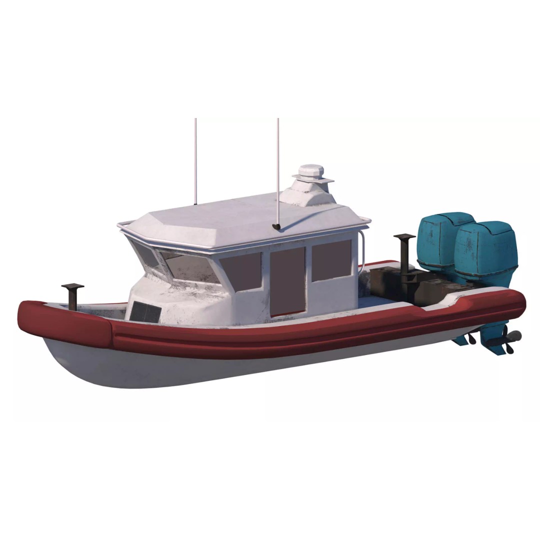 Tugboat 3D Model – Low Poly Game Asset, FBX, PBR Textures - View 4