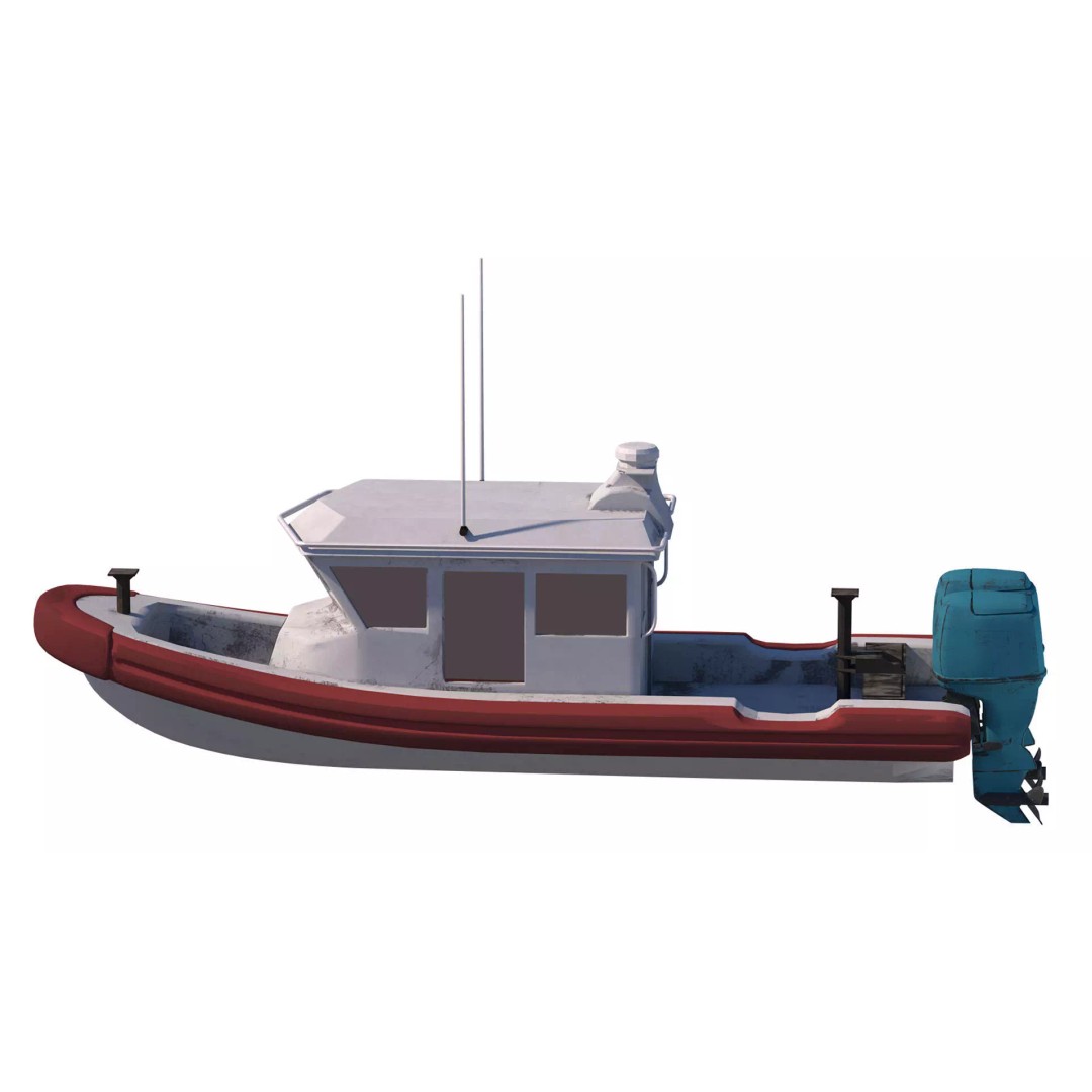 Tugboat 3D Model – Low Poly Game Asset, FBX, PBR Textures - View 5