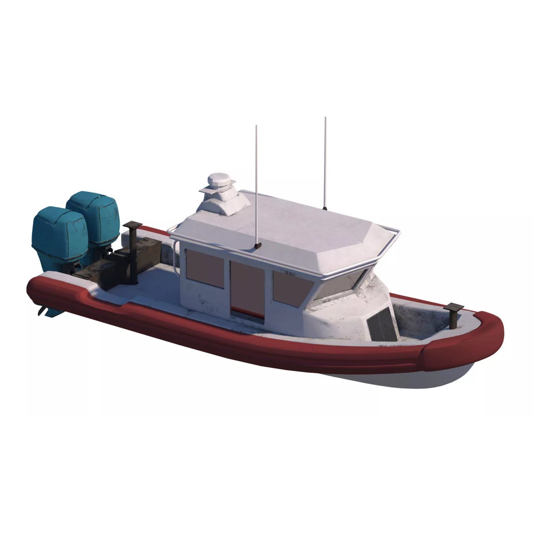Tugboat 3D Model – Low Poly Game Asset, FBX, PBR Textures - View 6