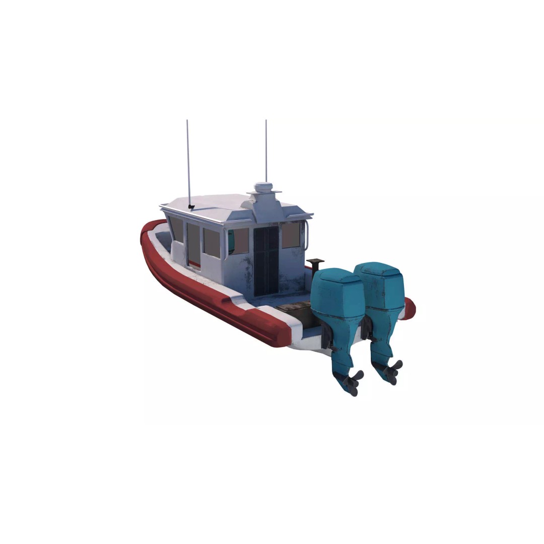 Tugboat 3D Model – Low Poly Game Asset, FBX, PBR Textures - View 7