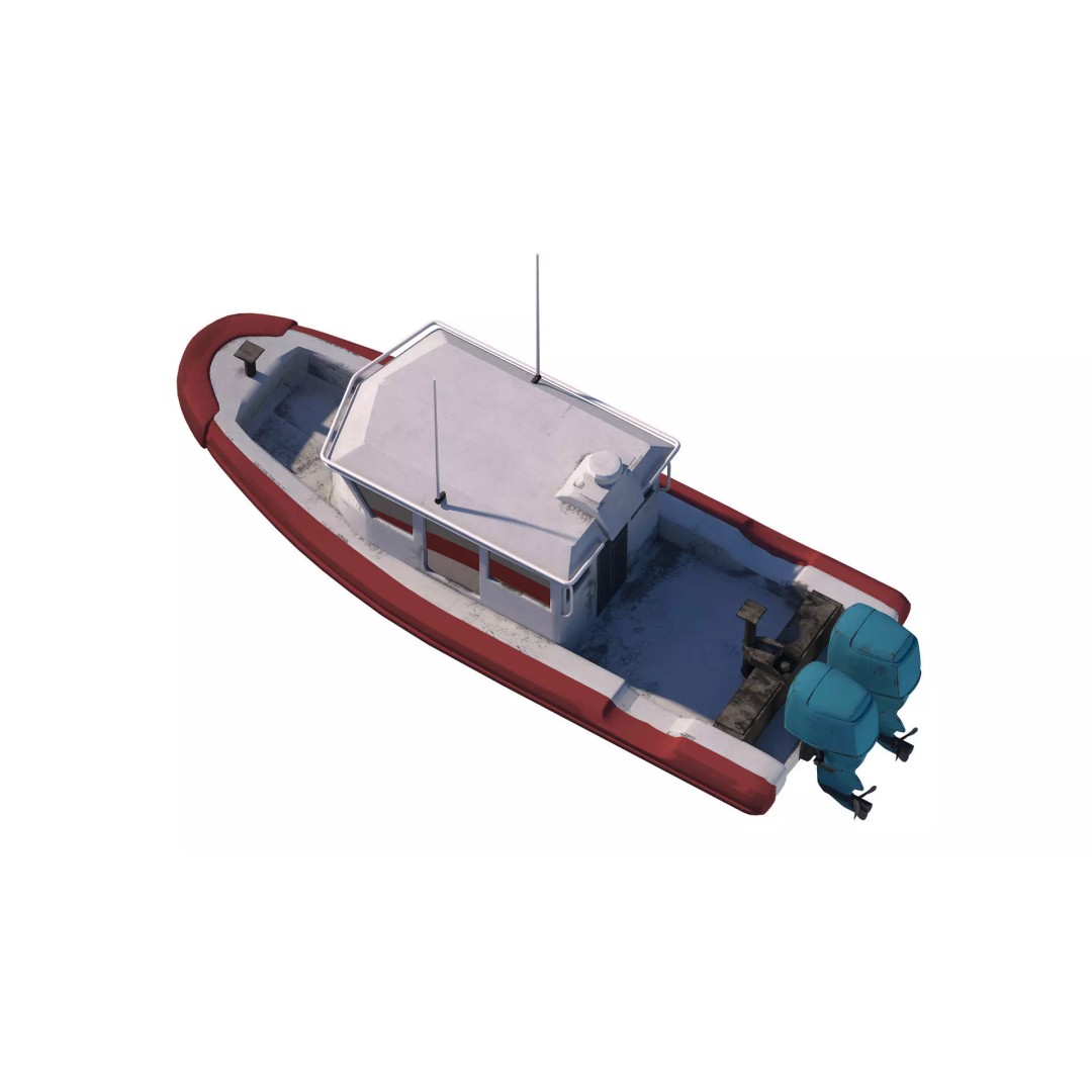 Tugboat 3D Model – Low Poly Game Asset, FBX, PBR Textures - View 8