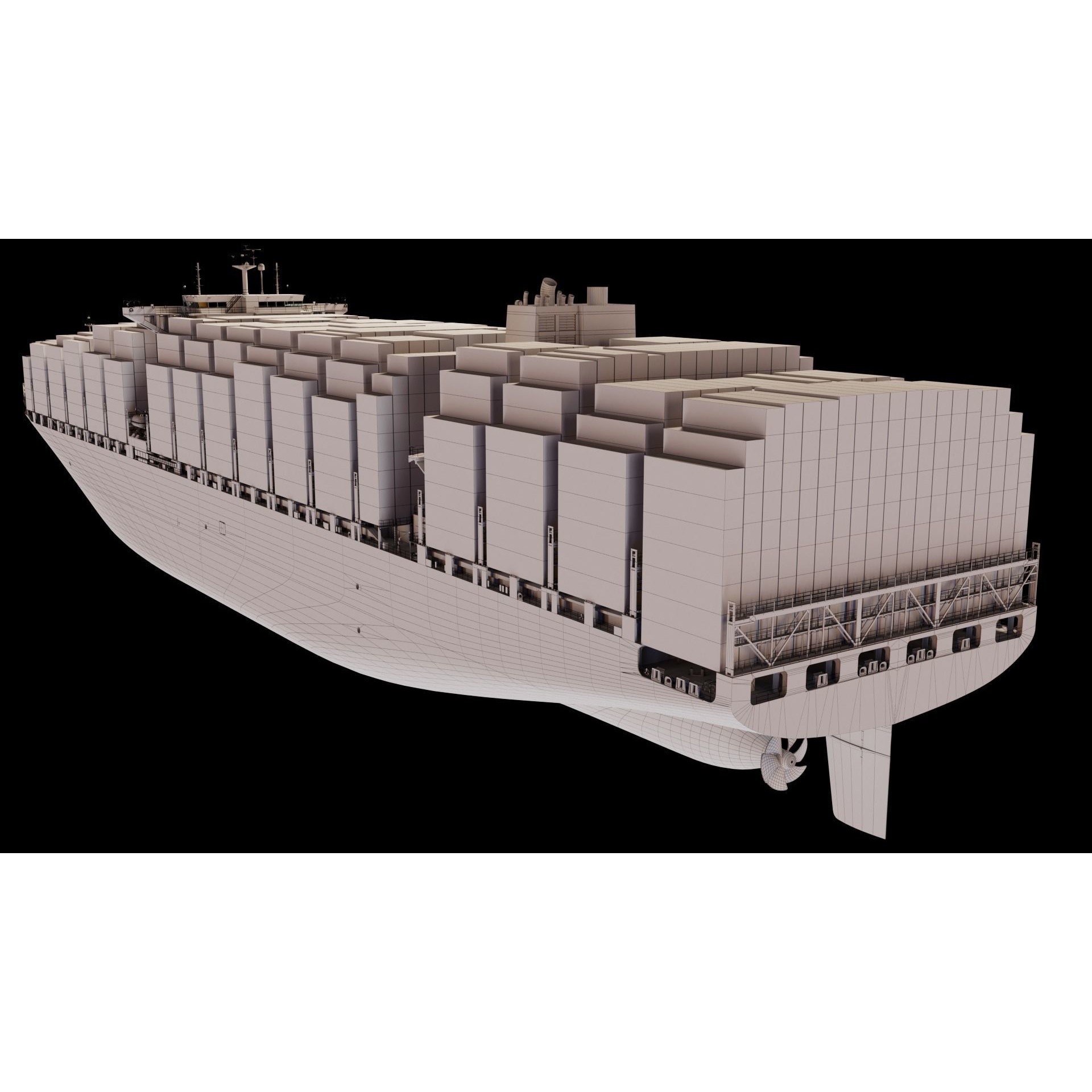Large Container Ship - High-Detail 3D Model