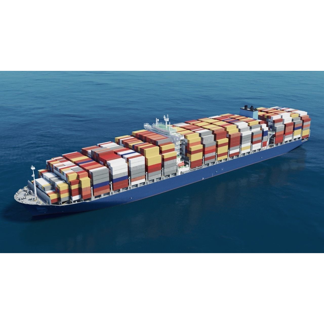 Large Container Ship - High-Detail 3D Model - View 10