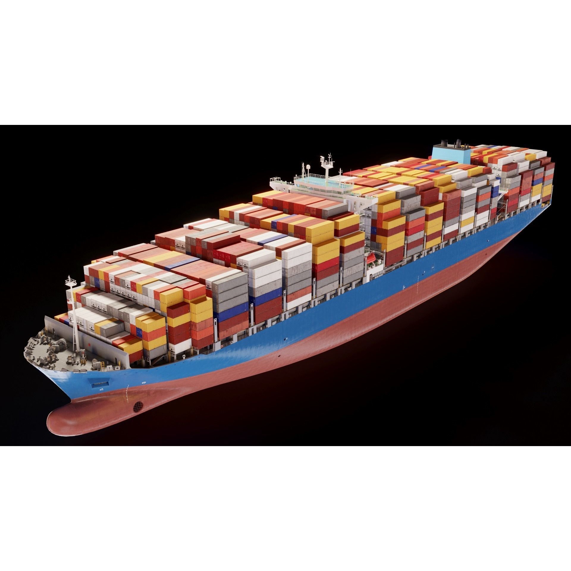 Large Container Ship - High-Detail 3D Model - View 5