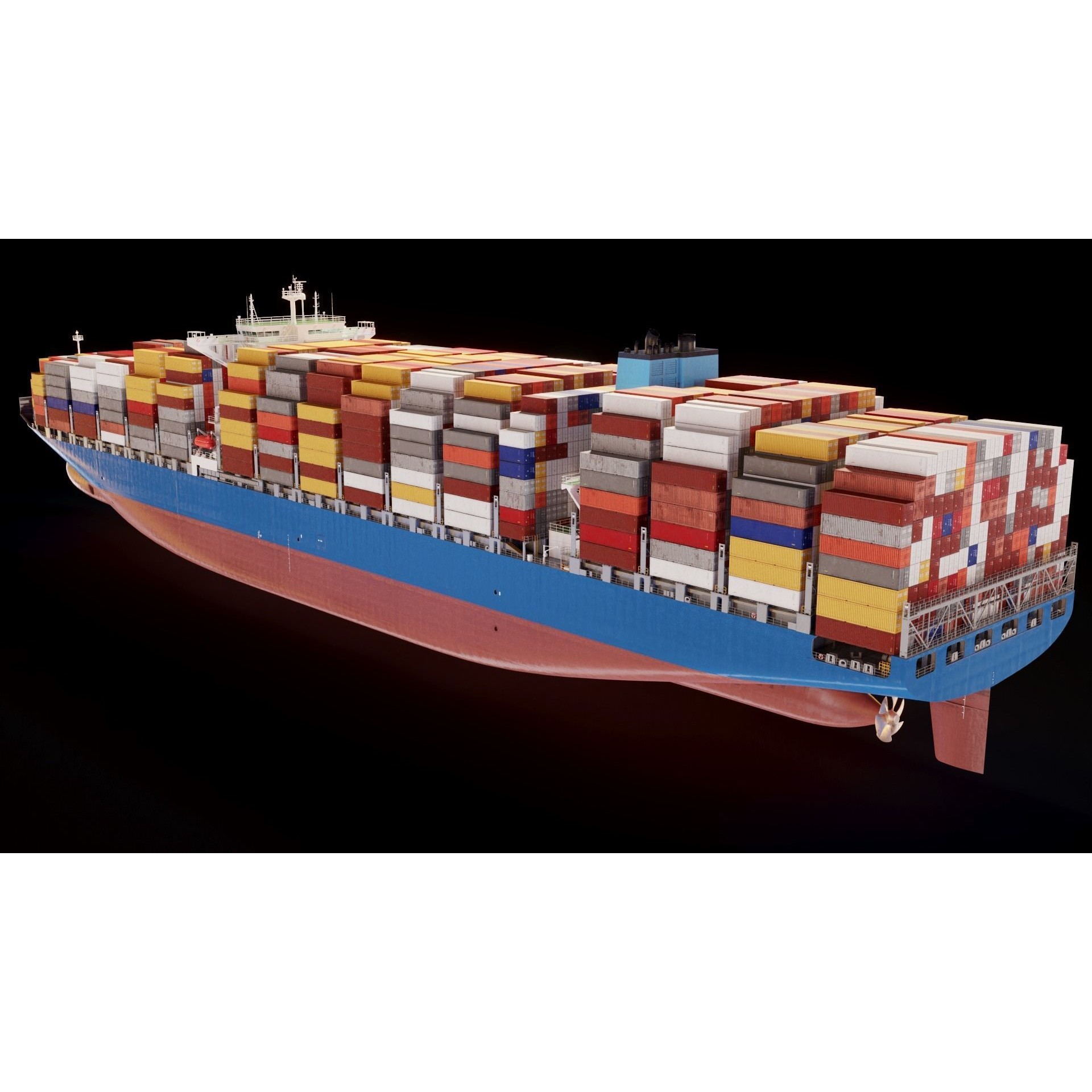 Large Container Ship - High-Detail 3D Model - View 7