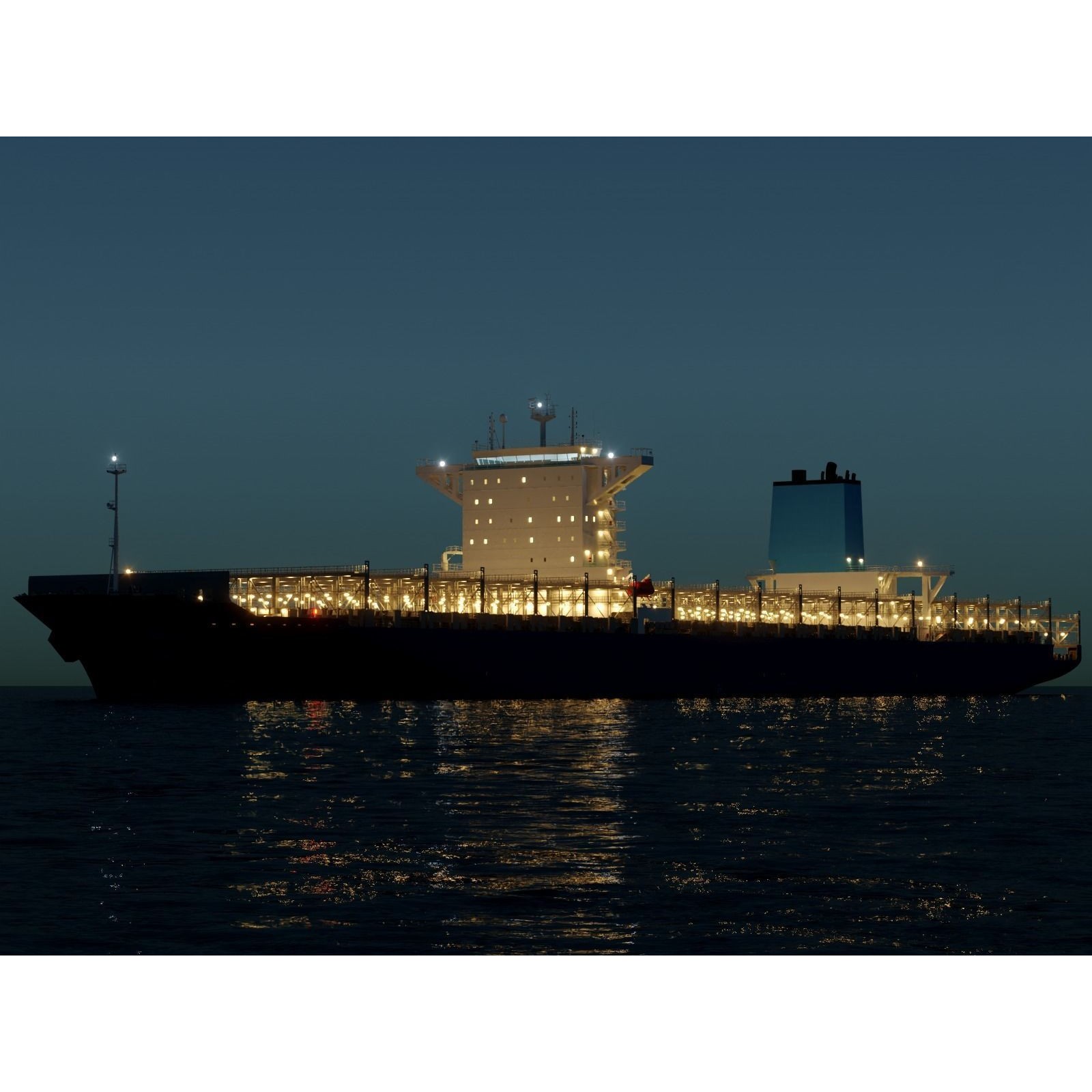 Large Container Ship - High-Detail 3D Model - View 9