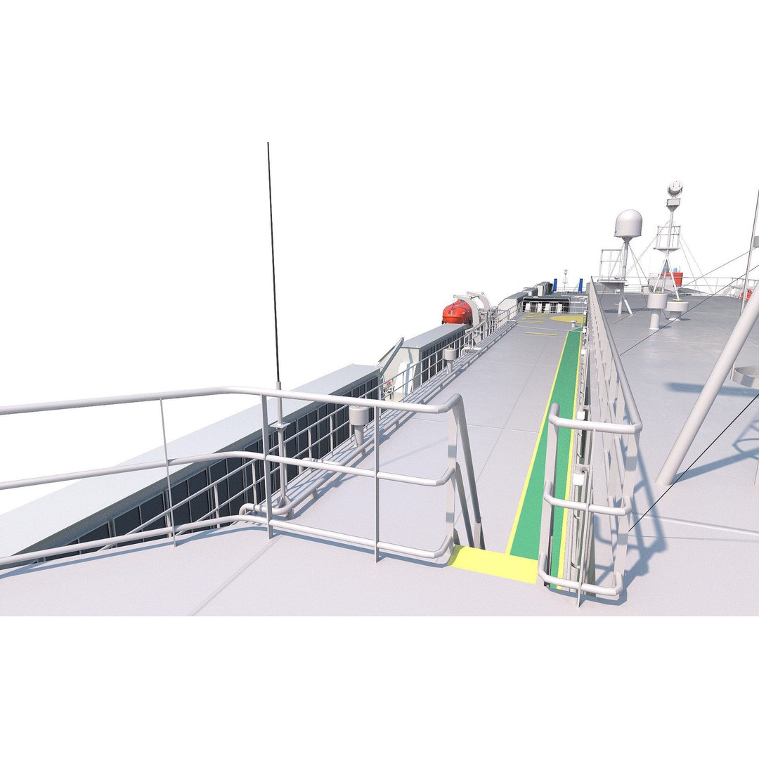 RoRo Vessel 3D Model – High Detail Cargo Carrier, PBR Textures - View 12