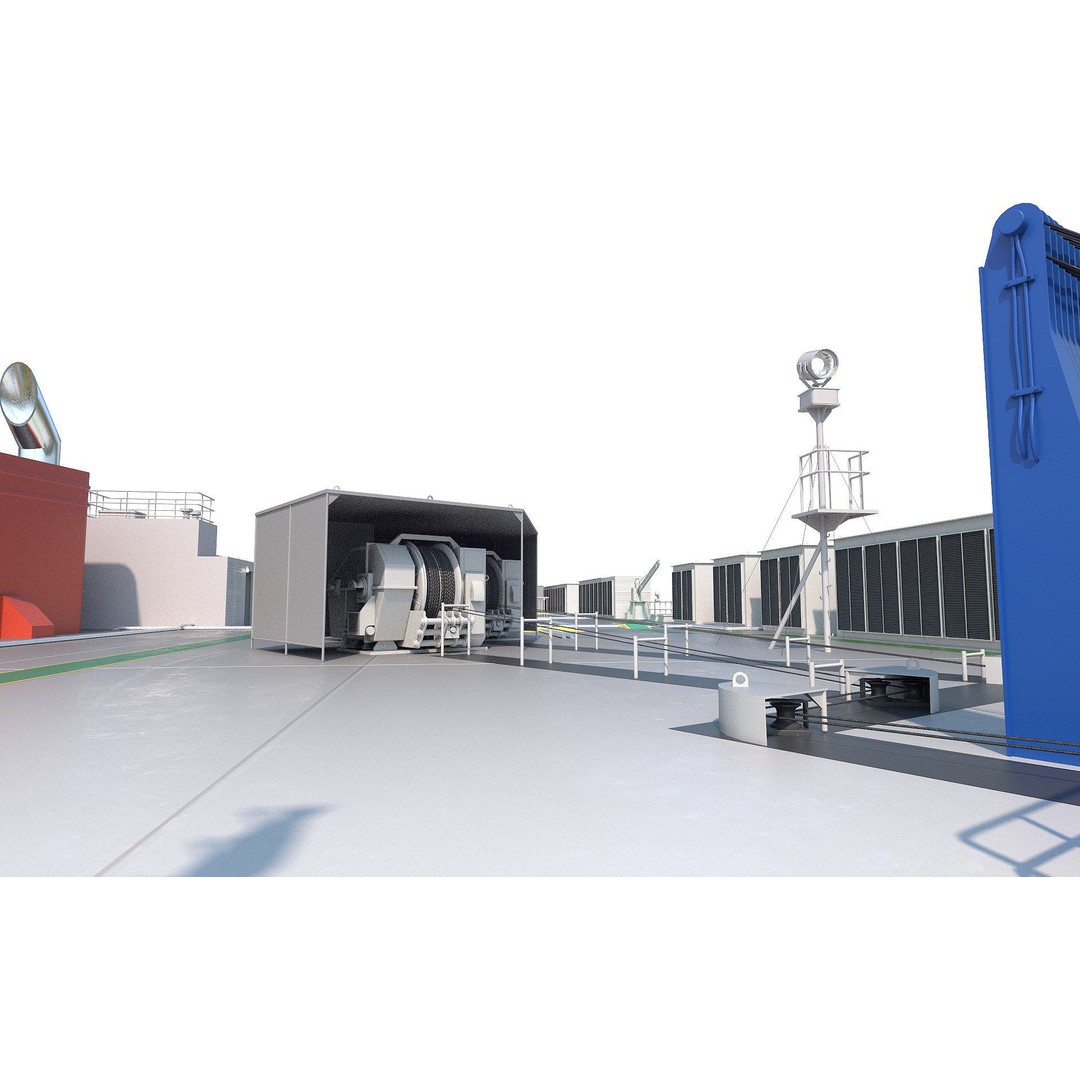 RoRo Vessel 3D Model – High Detail Cargo Carrier, PBR Textures - View 13