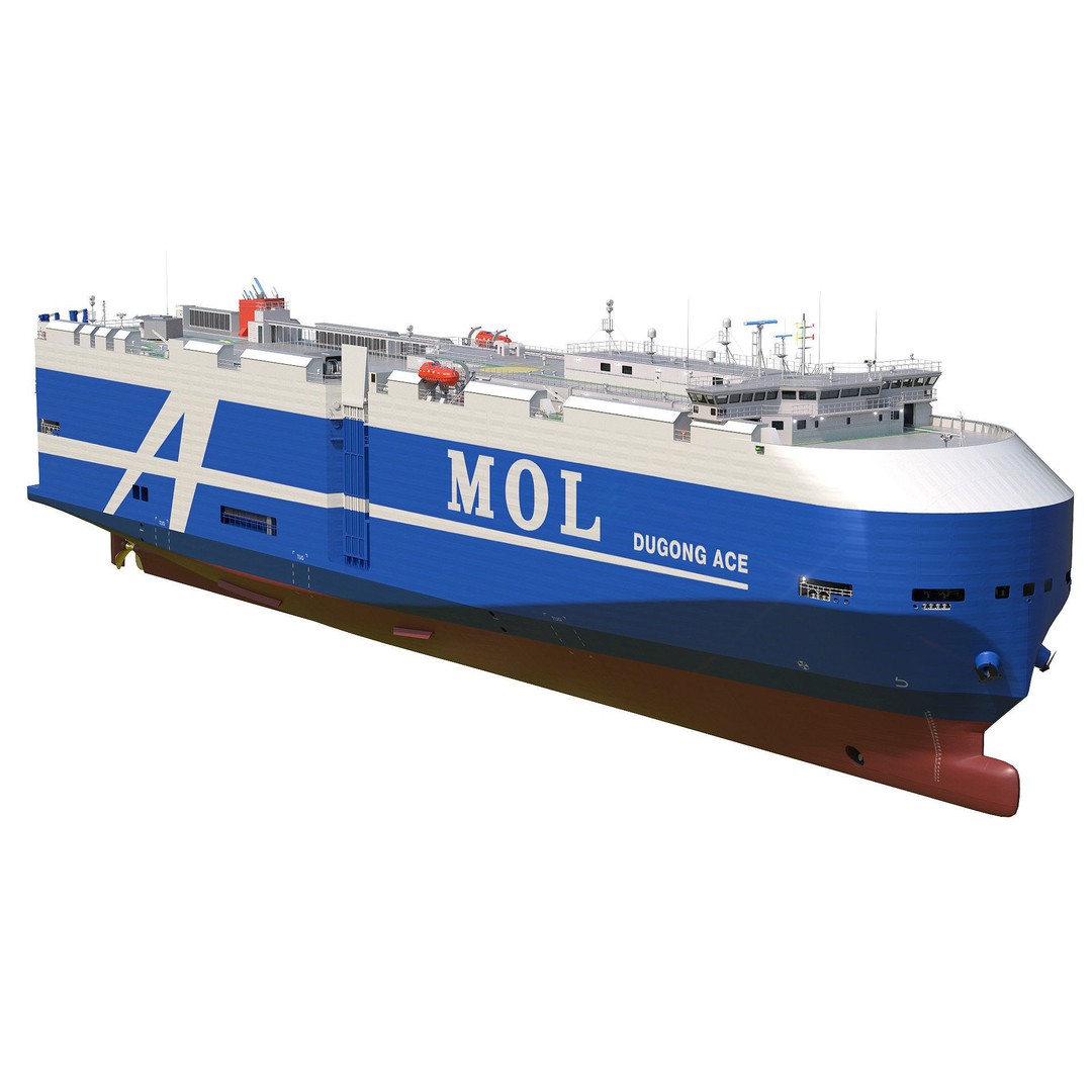 RoRo Vessel 3D Model – High Detail Cargo Carrier, PBR Textures - View 3