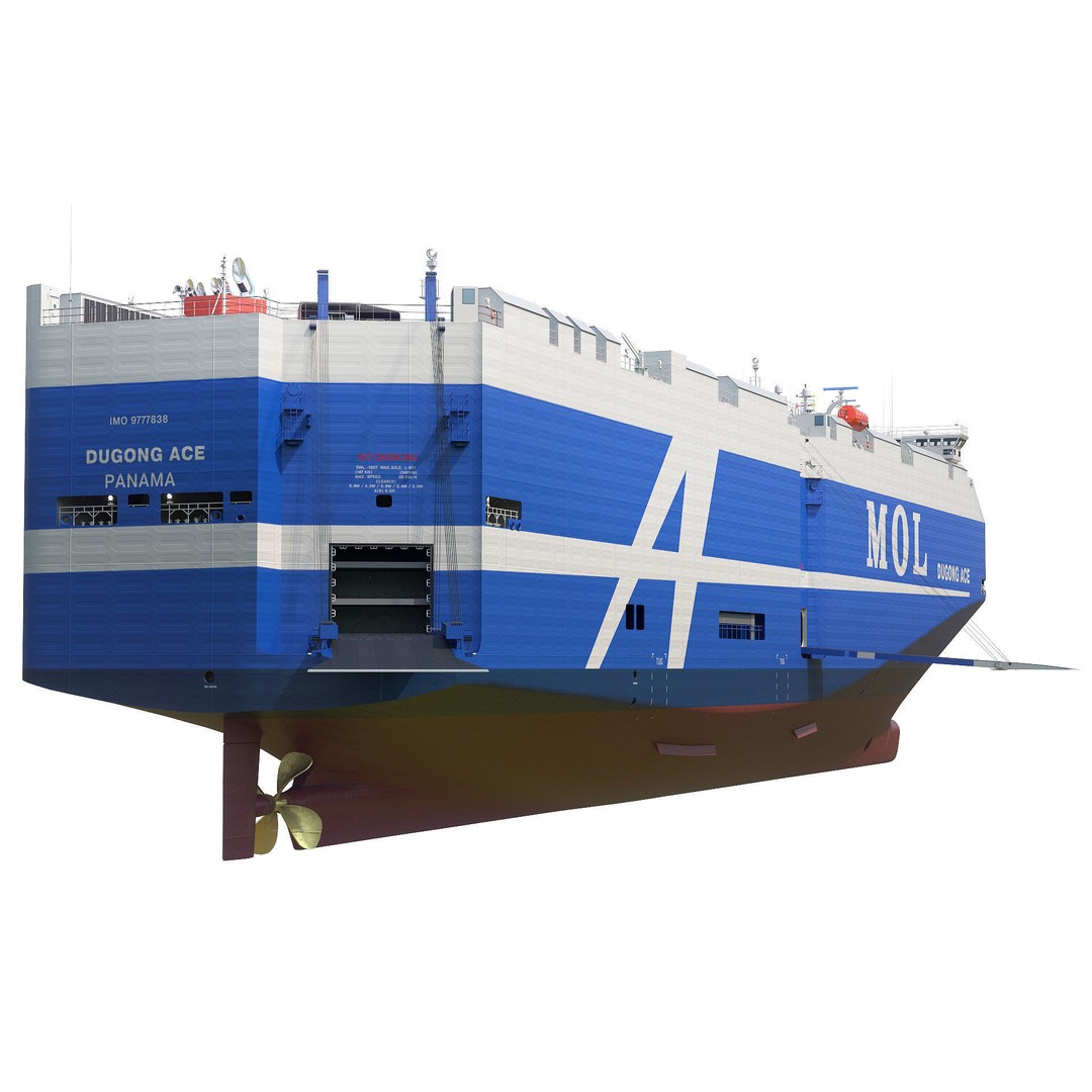 RoRo Vessel 3D Model – High Detail Cargo Carrier, PBR Textures - View 4