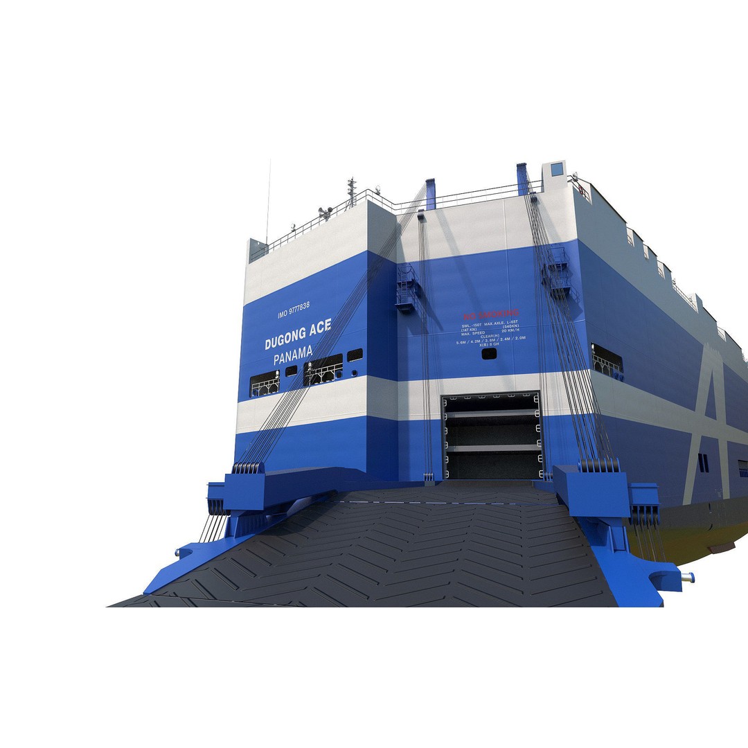 RoRo Vessel 3D Model – High Detail Cargo Carrier, PBR Textures - View 6