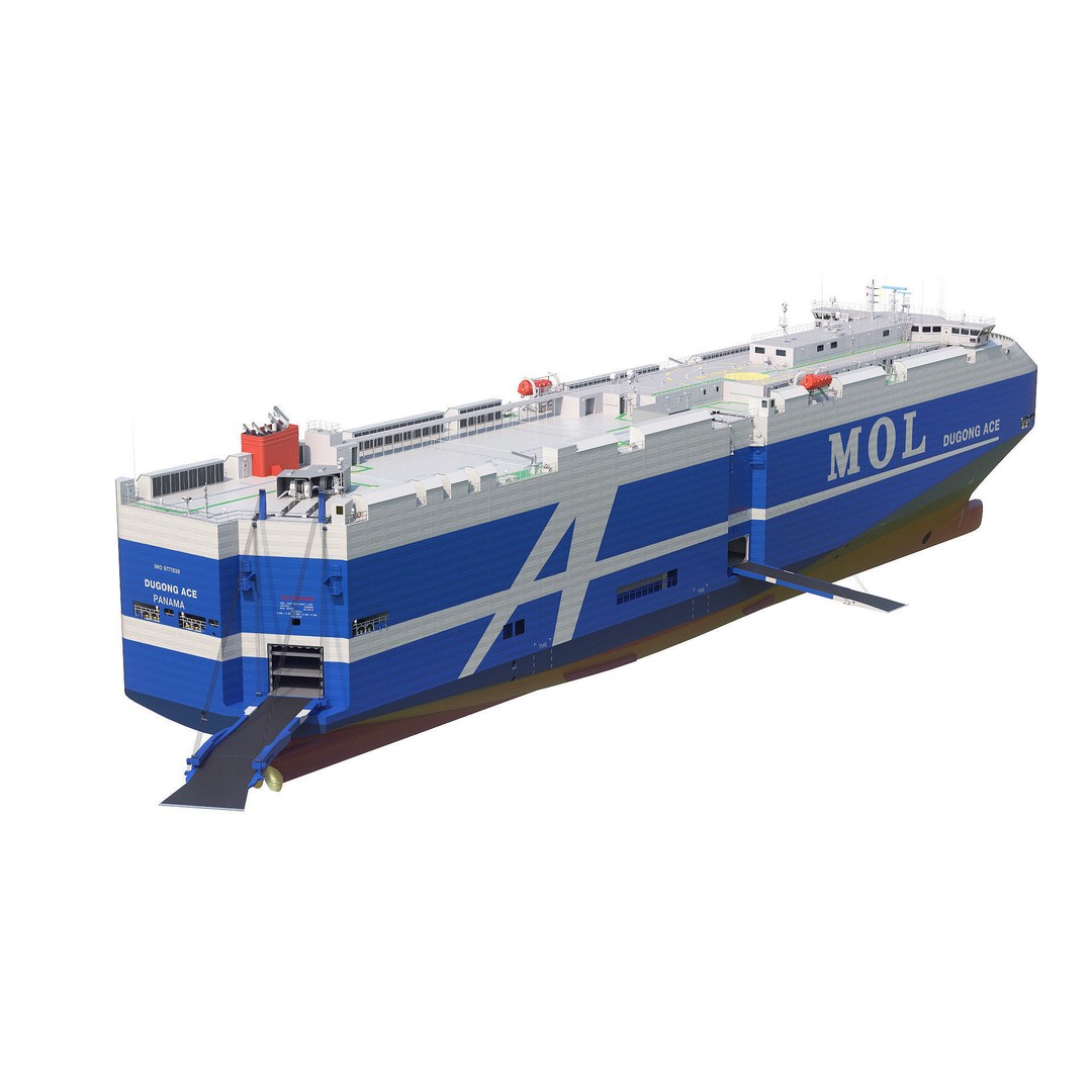 RoRo Vessel 3D Model – High Detail Cargo Carrier, PBR Textures - View 8