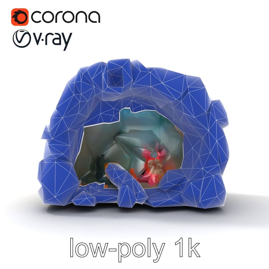 Underwater Grotto 3D Model – Low Poly Marine Life Pack, FBX - View 23