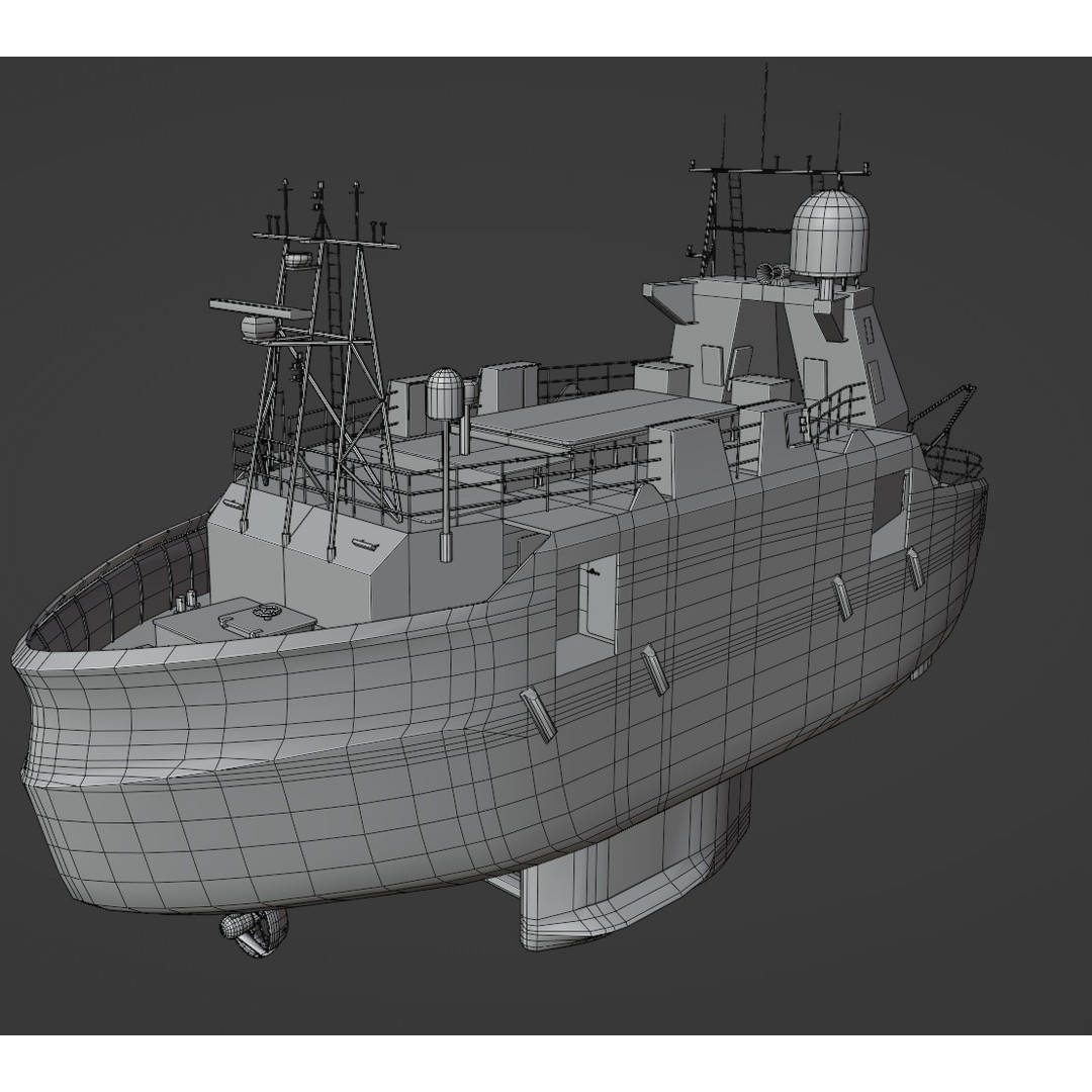 Remotely Operated Vehicle 3D Model – Low Poly Industrial Watercraft, FBX