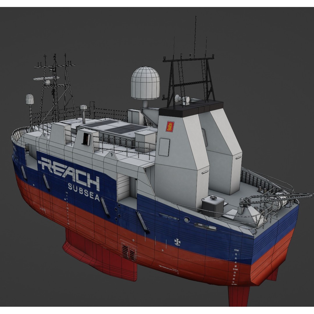 Remotely Operated Vehicle 3D Model – Low Poly Industrial Watercraft, FBX - View 10