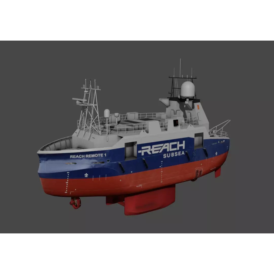 Remotely Operated Vehicle 3D Model – Low Poly Industrial Watercraft, FBX - View 2