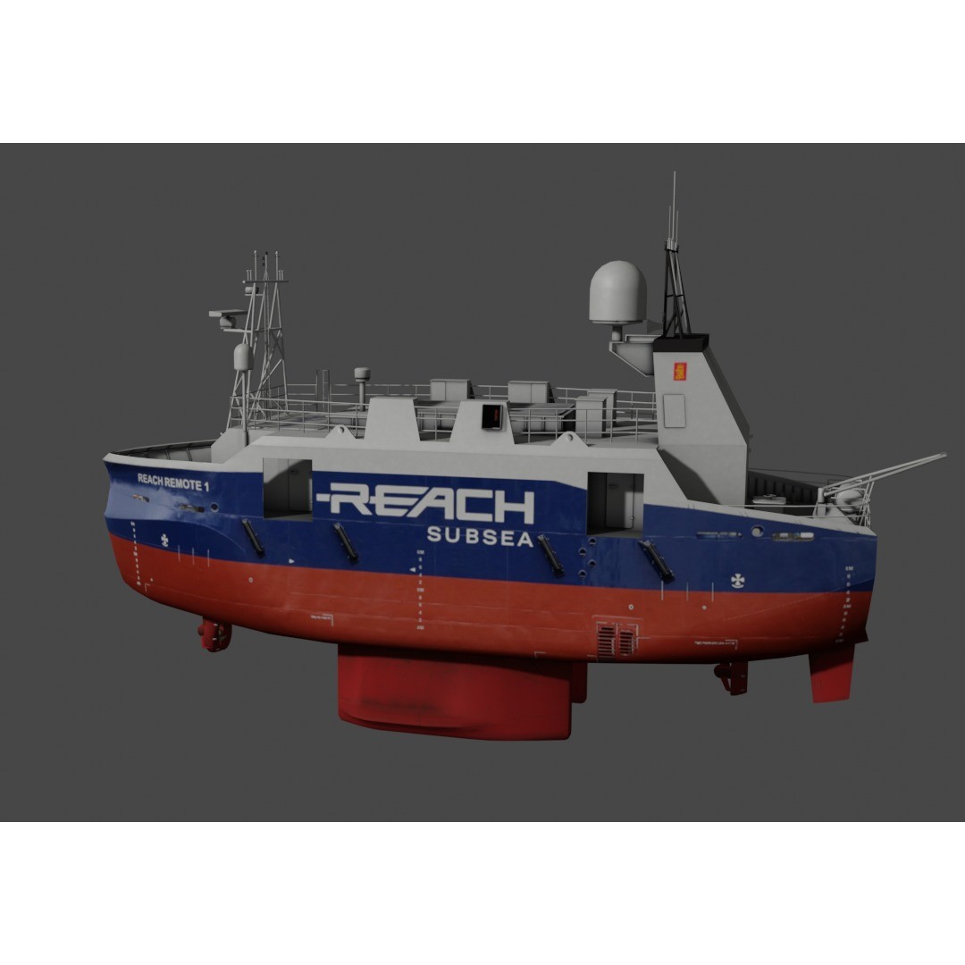 Remotely Operated Vehicle 3D Model – Low Poly Industrial Watercraft, FBX - View 3