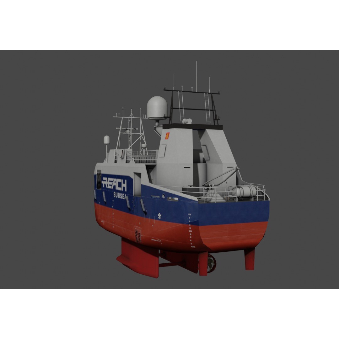 Remotely Operated Vehicle 3D Model – Low Poly Industrial Watercraft, FBX - View 4