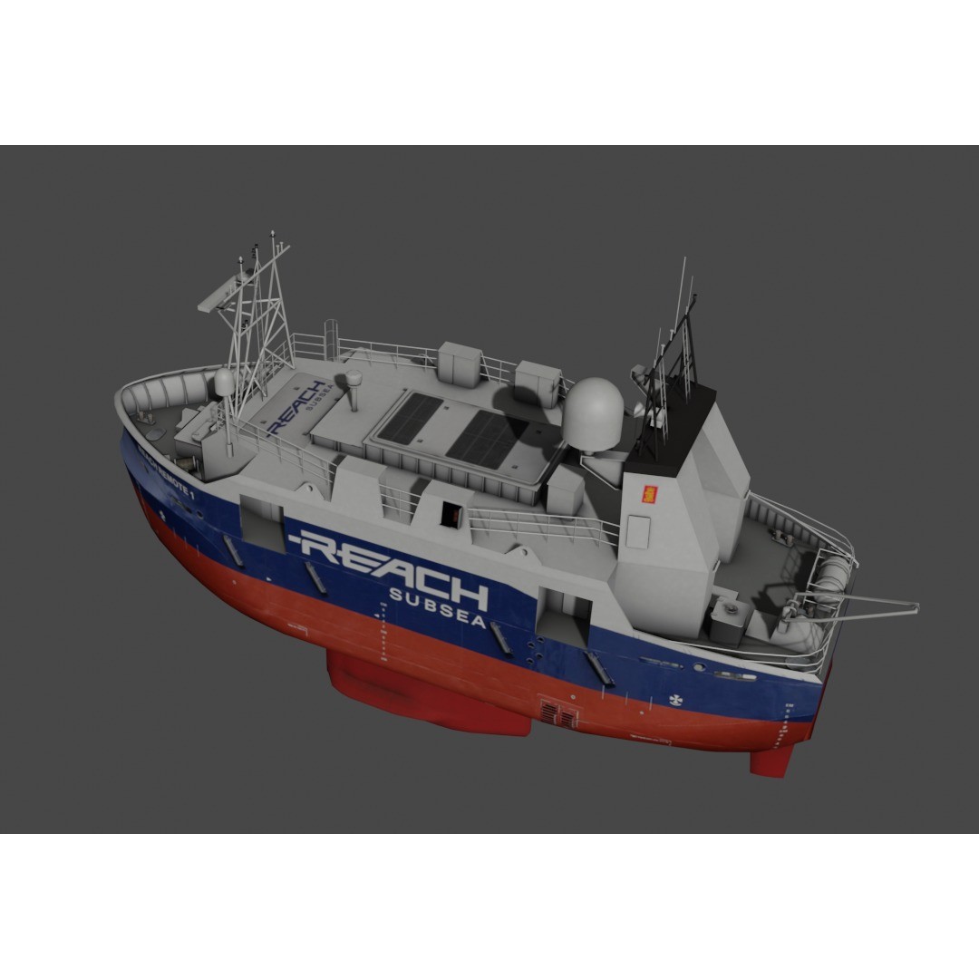 Remotely Operated Vehicle 3D Model – Low Poly Industrial Watercraft, FBX - View 5