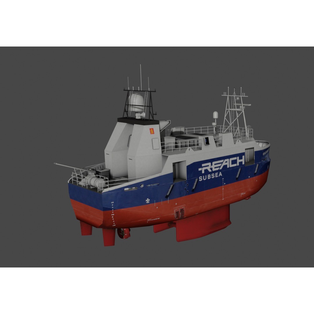 Remotely Operated Vehicle 3D Model – Low Poly Industrial Watercraft, FBX - View 6