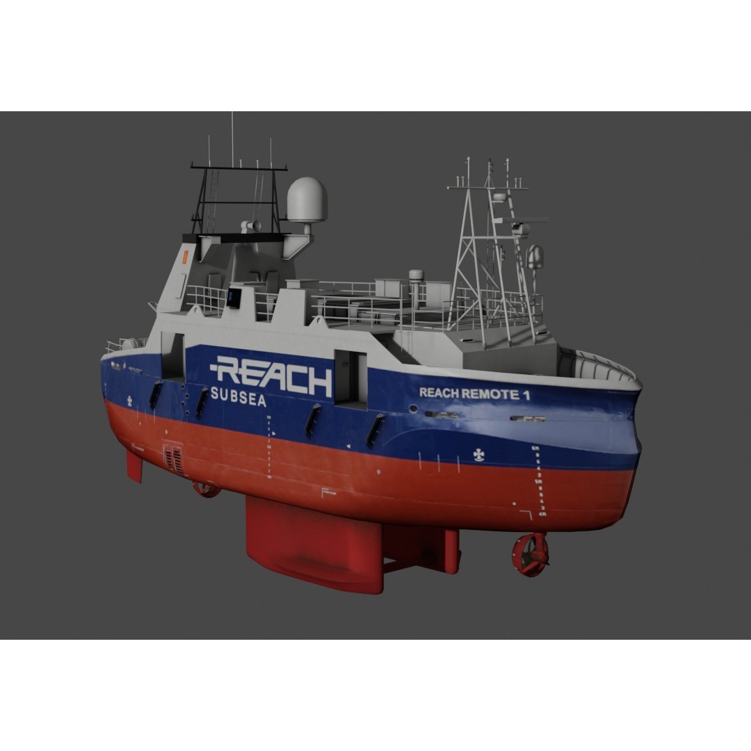 Remotely Operated Vehicle 3D Model – Low Poly Industrial Watercraft, FBX - View 7