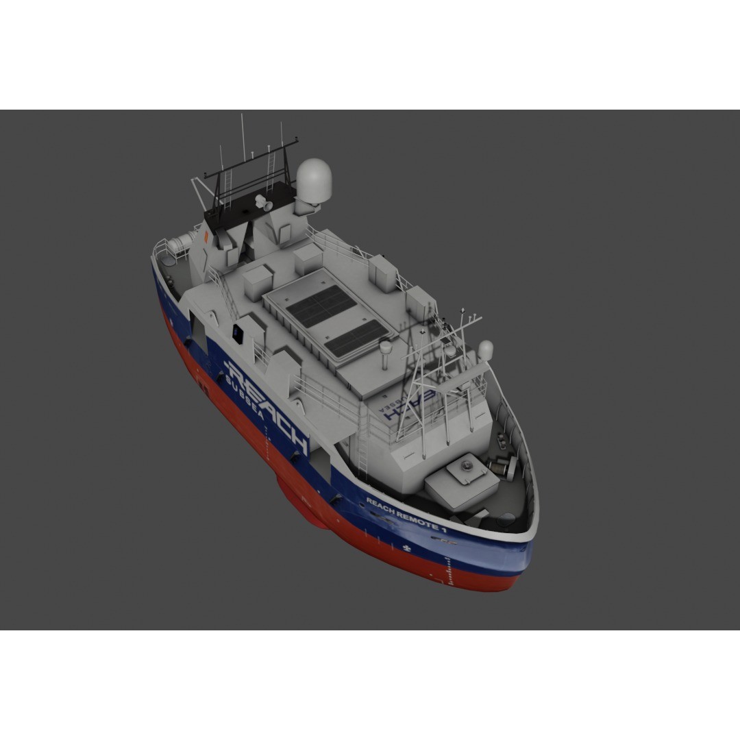 Remotely Operated Vehicle 3D Model – Low Poly Industrial Watercraft, FBX - View 8